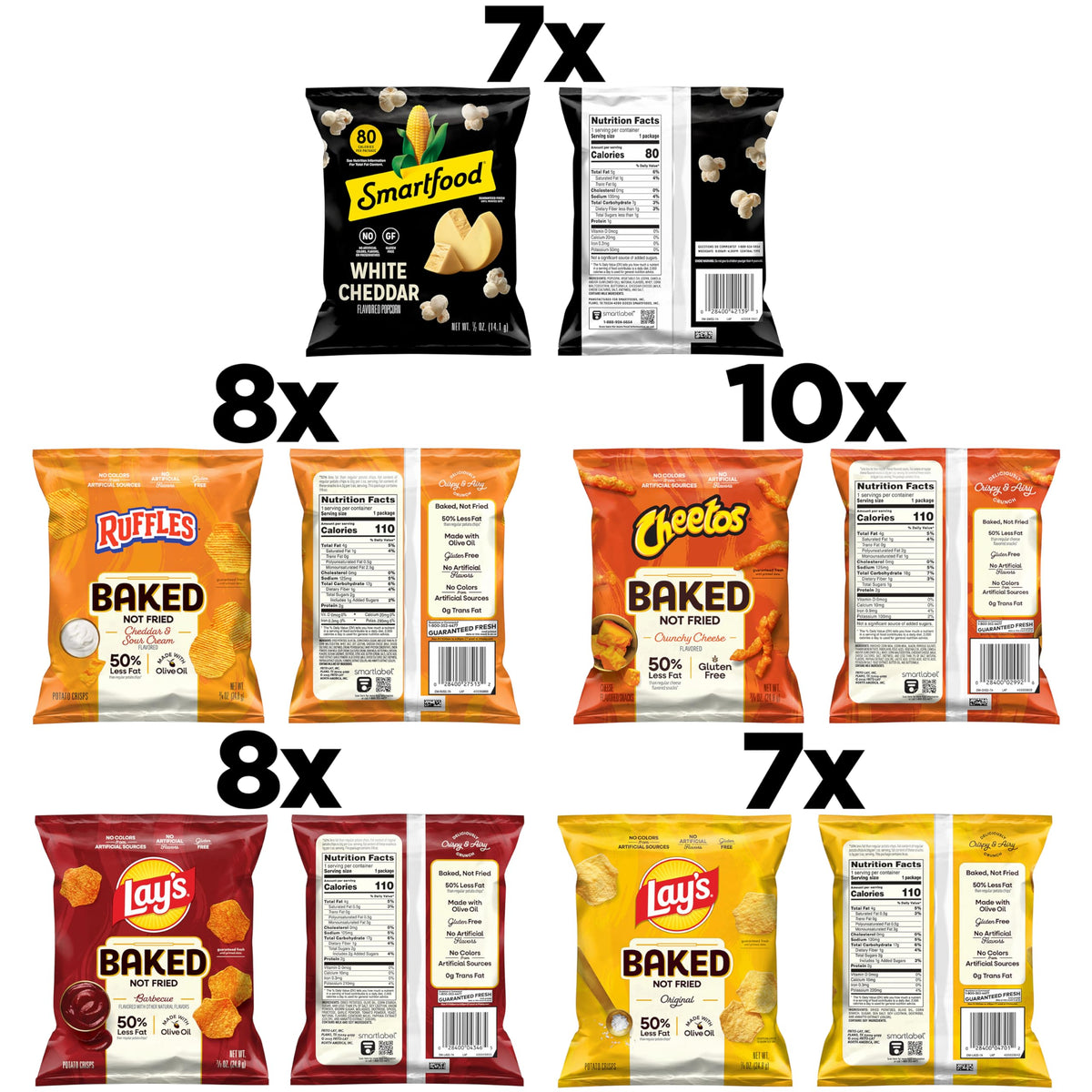 Frito-Lay Baked & Popped Mix Variety Pack – 40-Count Snack Assortment
