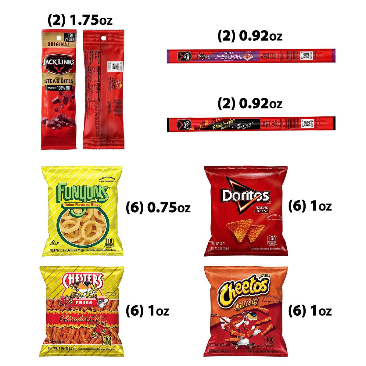Frito-Lay Chips & Jack Link’s Snack Mix Variety Pack – 30-Count