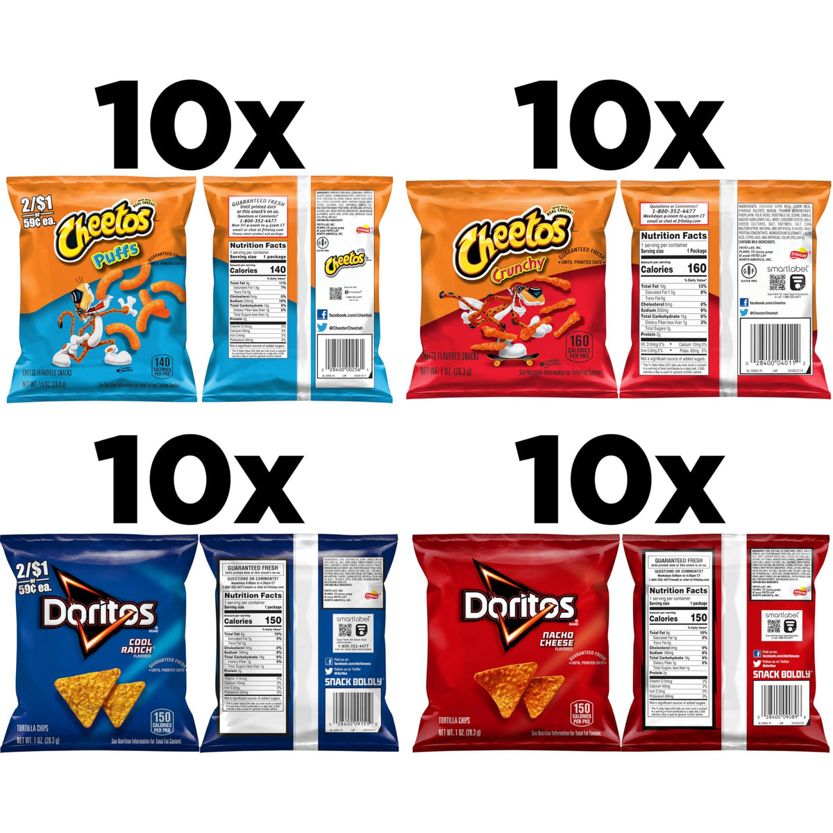 Frito-Lay Doritos & Cheetos Mix Variety Pack – 40 Count, 2.42 lb