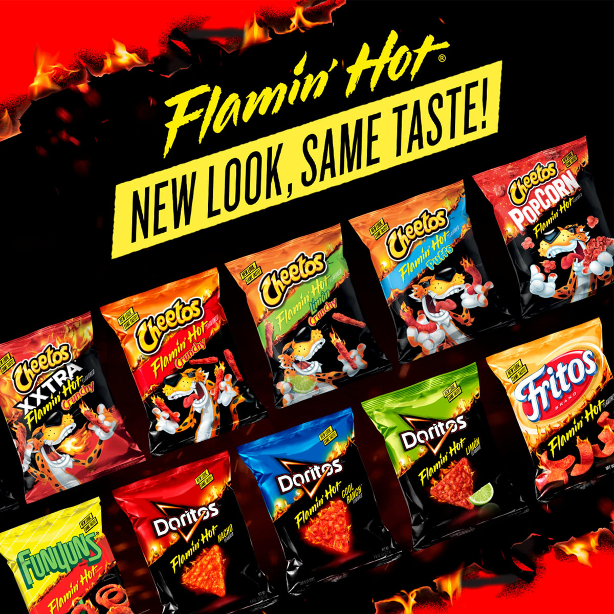 Frito-Lay Fiery Mix Variety Pack - Hot & Spicy Snacks, 40-Count Single-Serve Bags
