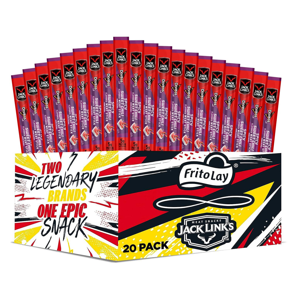 Frito Lay Jack Link's Meat Sticks & Doritos Spicy Sweet Chili — 20-Pack Combo