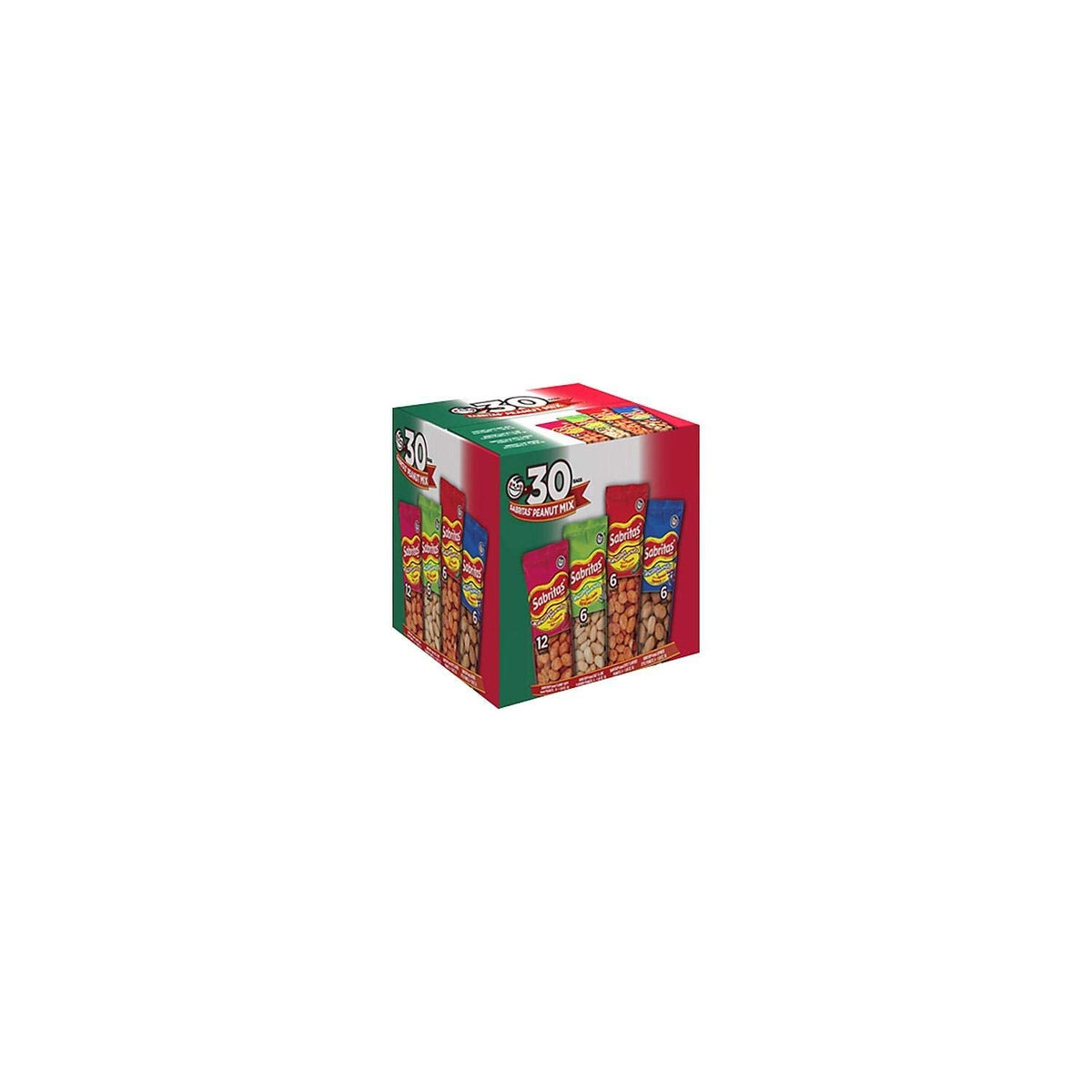 Frito Lay Sabritas Peanuts Mix – 30 x 1.625 oz Bags (Flamin' Hot, Salt & Lime, Picante, Japanese Style)