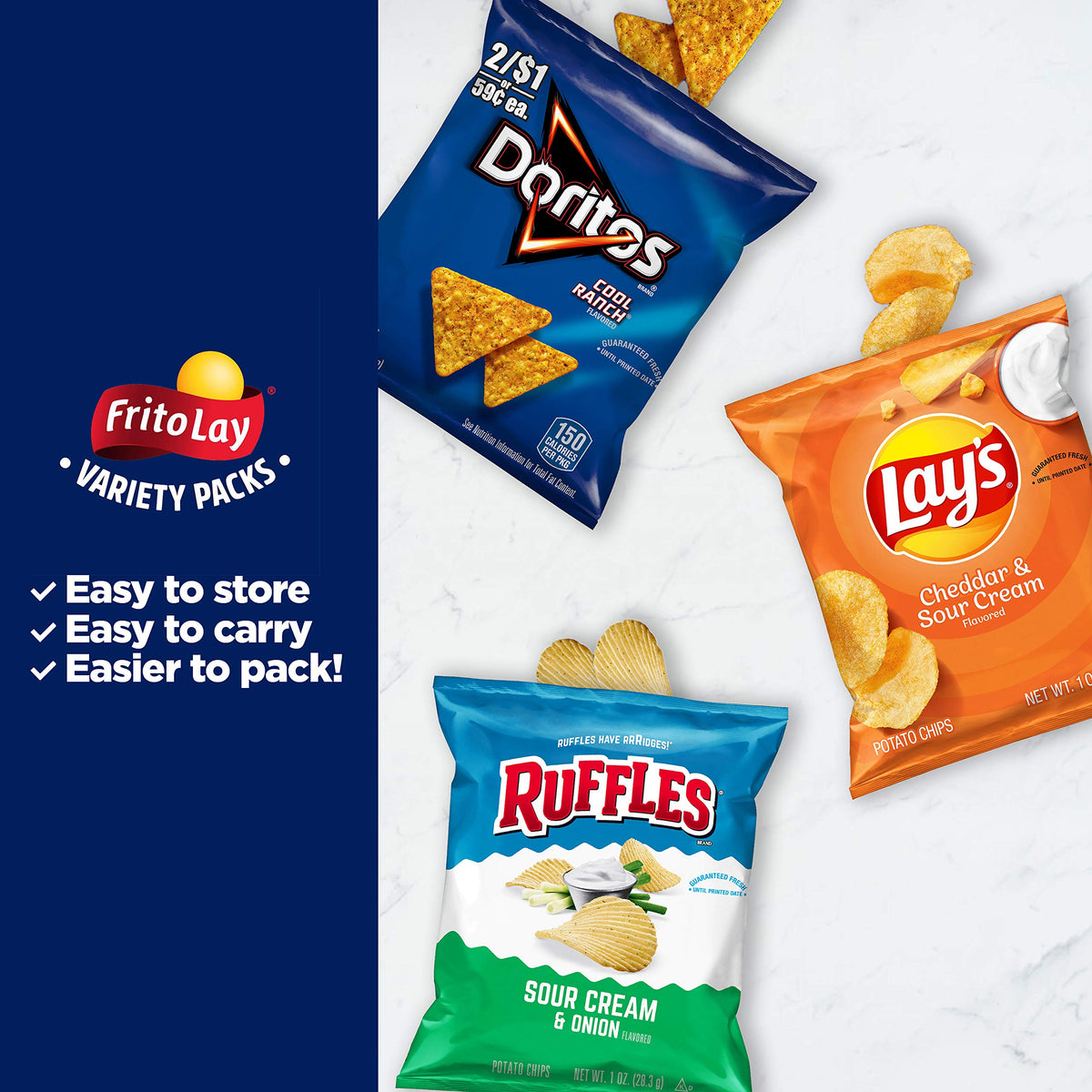 Frito Lay Tangy Favorites Mix Variety Pack – 40 Individually Wrapped Snacks