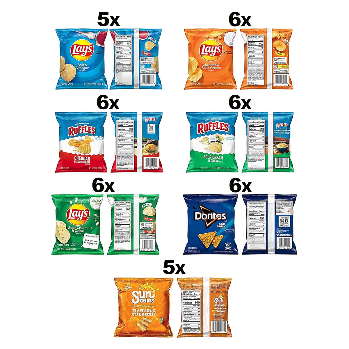 Frito Lay Tangy Favorites Mix Variety Pack – 40 Individually Wrapped Snacks