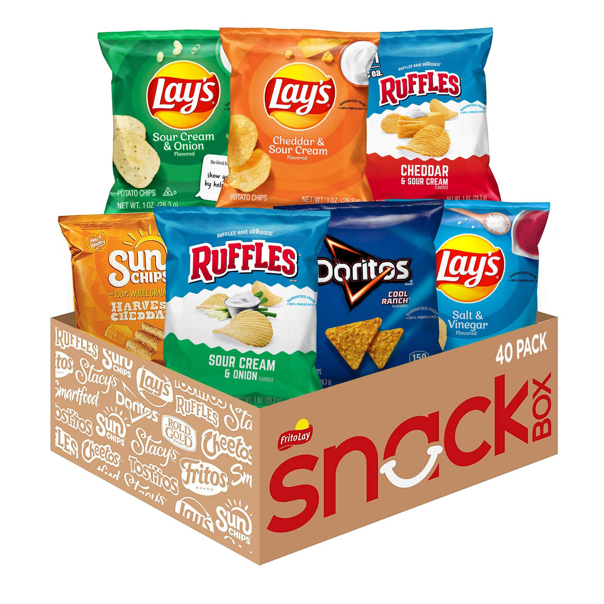 Frito Lay Tangy Favorites Mix Variety Pack – 40 Individually Wrapped Snacks
