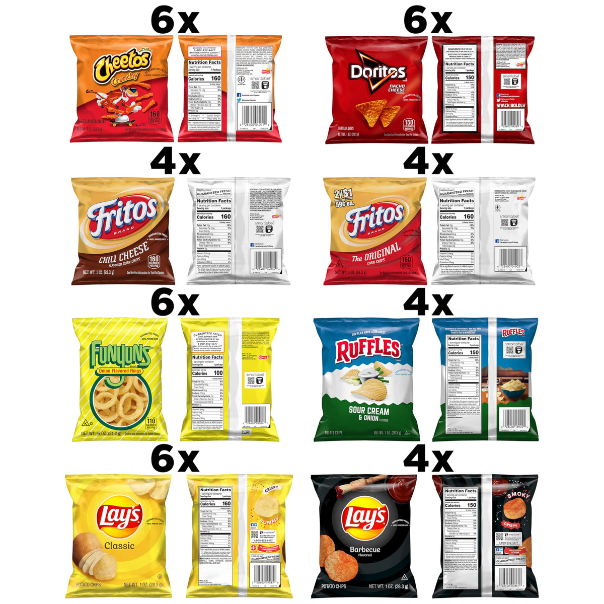 Frito-Lay Party Mix Variety Pack – 40 Single-Serve Bags (2.41 lb)
