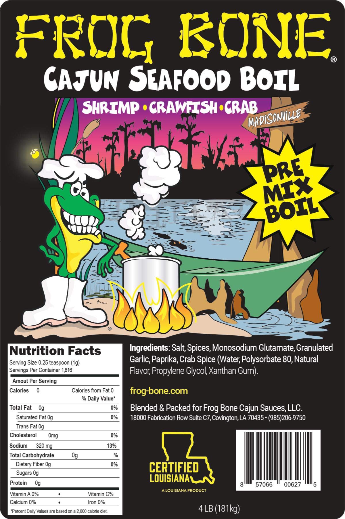 Frog Bone Cajun Seafood Boil – 4 lb Bag, Bold Cajun Flavor
