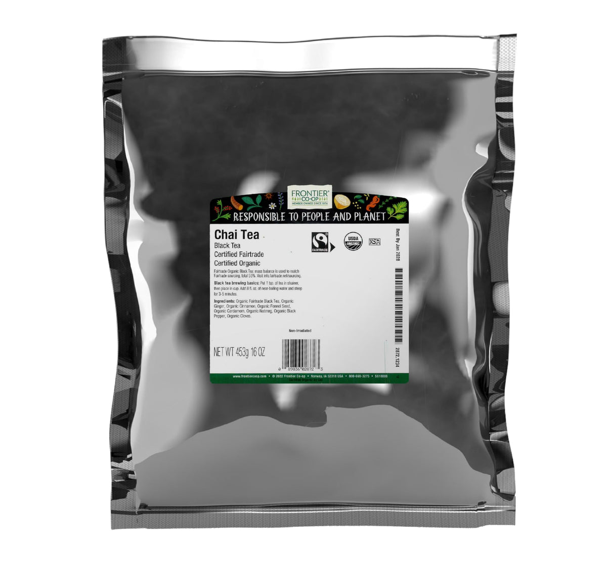 Frontier Co-op Chai Tea - Organic, Fair Trade, Kosher, 16 oz