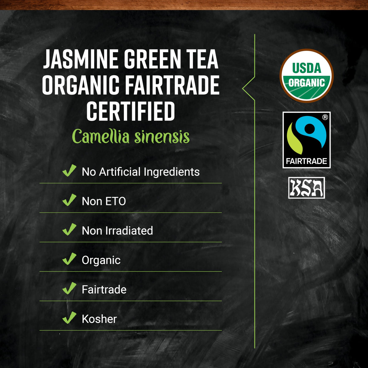 Frontier Co-op Organic Fairtrade Jasmine Green Tea - Loose Leaf, Kosher, 16 oz