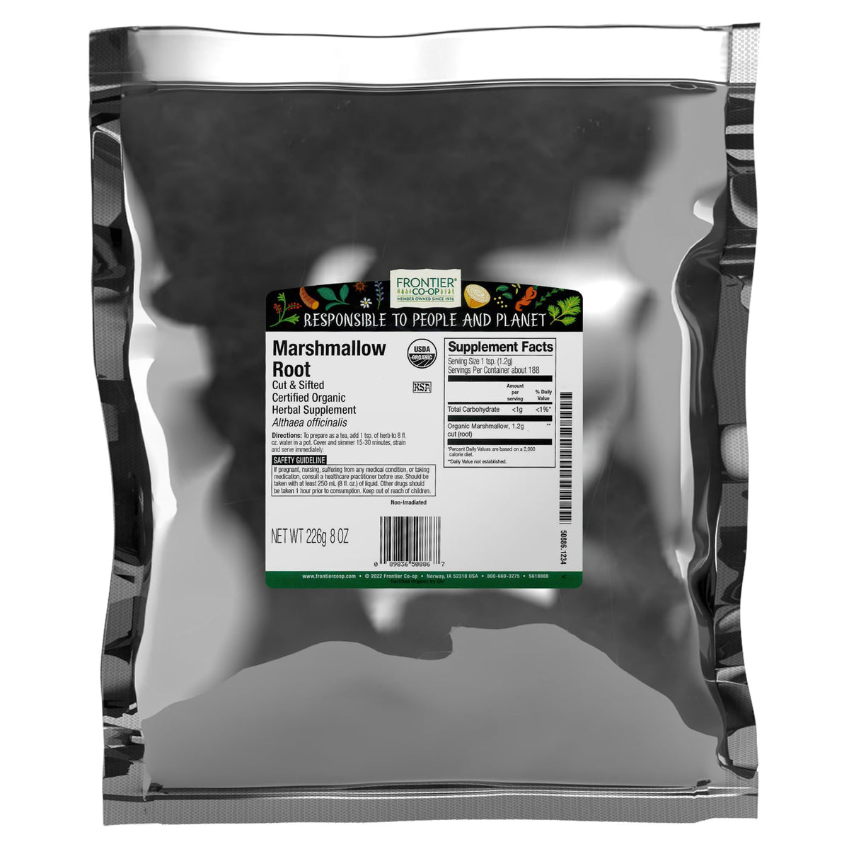 Frontier Co-op Organic Marshmallow Root, Cut & Sifted — Kosher, 16 oz
