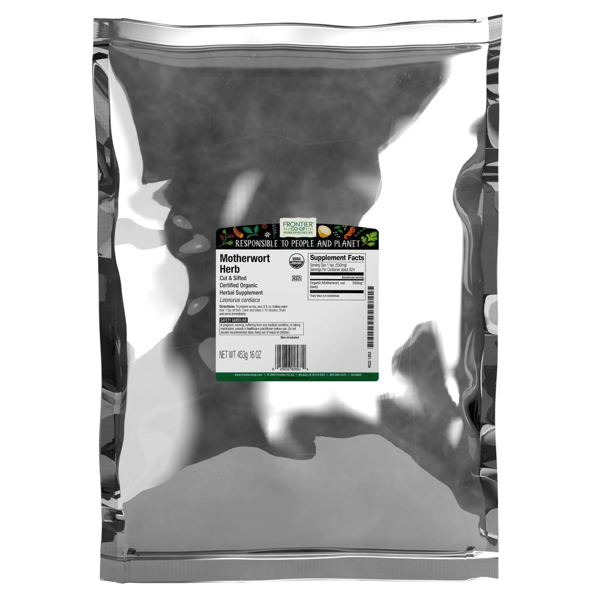 Frontier Co-op Organic Cut & Sifted Motherwort Herb 1lb | Kosher Certified