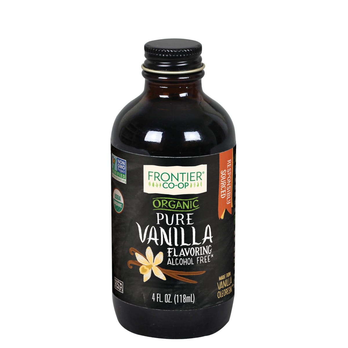 Frontier Co-op Organic Vanilla Flavoring, 4 fl oz – For Baking & Beverages