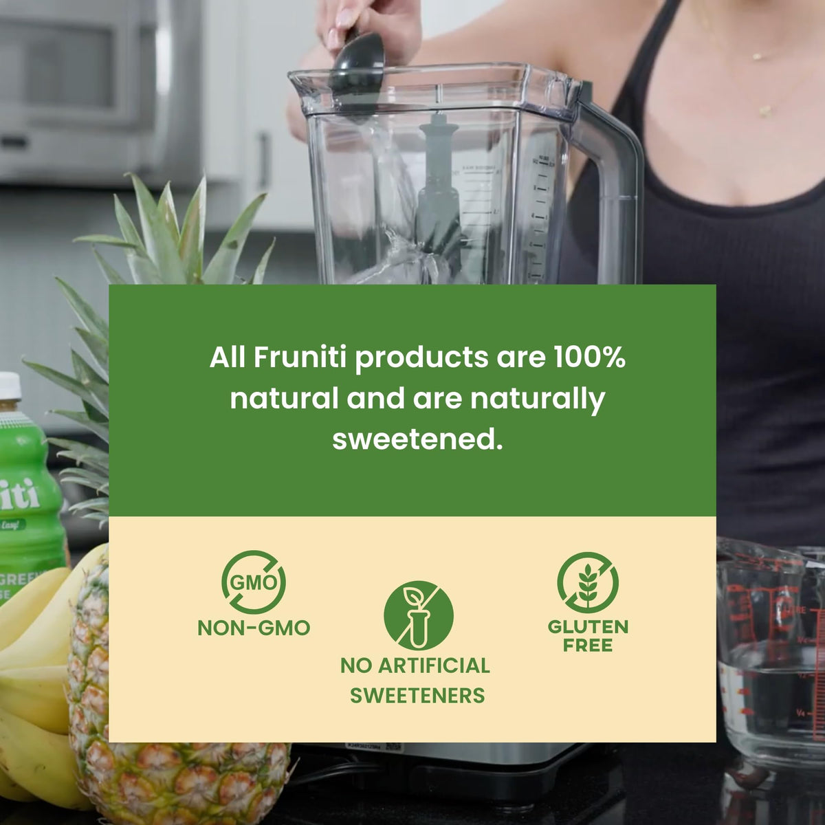 Fruniti Super Greens Smoothie Mix – Cleanse + Detox, No Sugar Added, 24 Servings