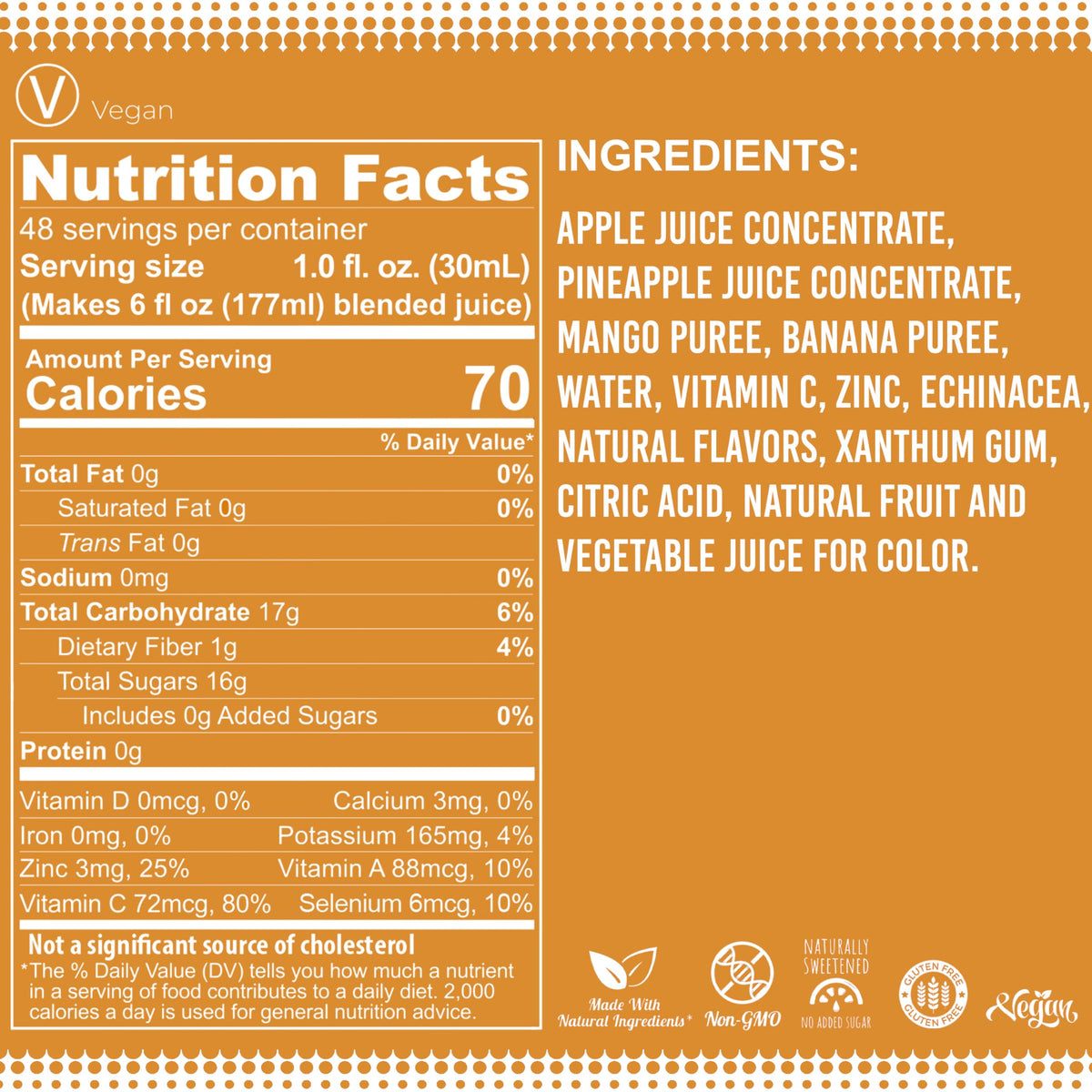 Fruniti Mango Smoothie Mix – Immunity + Antioxidants, No Sugar Added, Makes 24 Smoothies