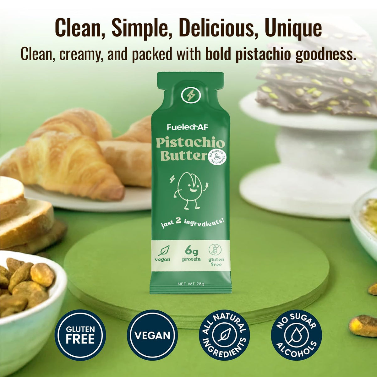 Fueled by AF Pistachio Nut Butter Pouch – Spreadable Pistachios, Vegan, Keto & Paleo Friendly (8 Pouches)