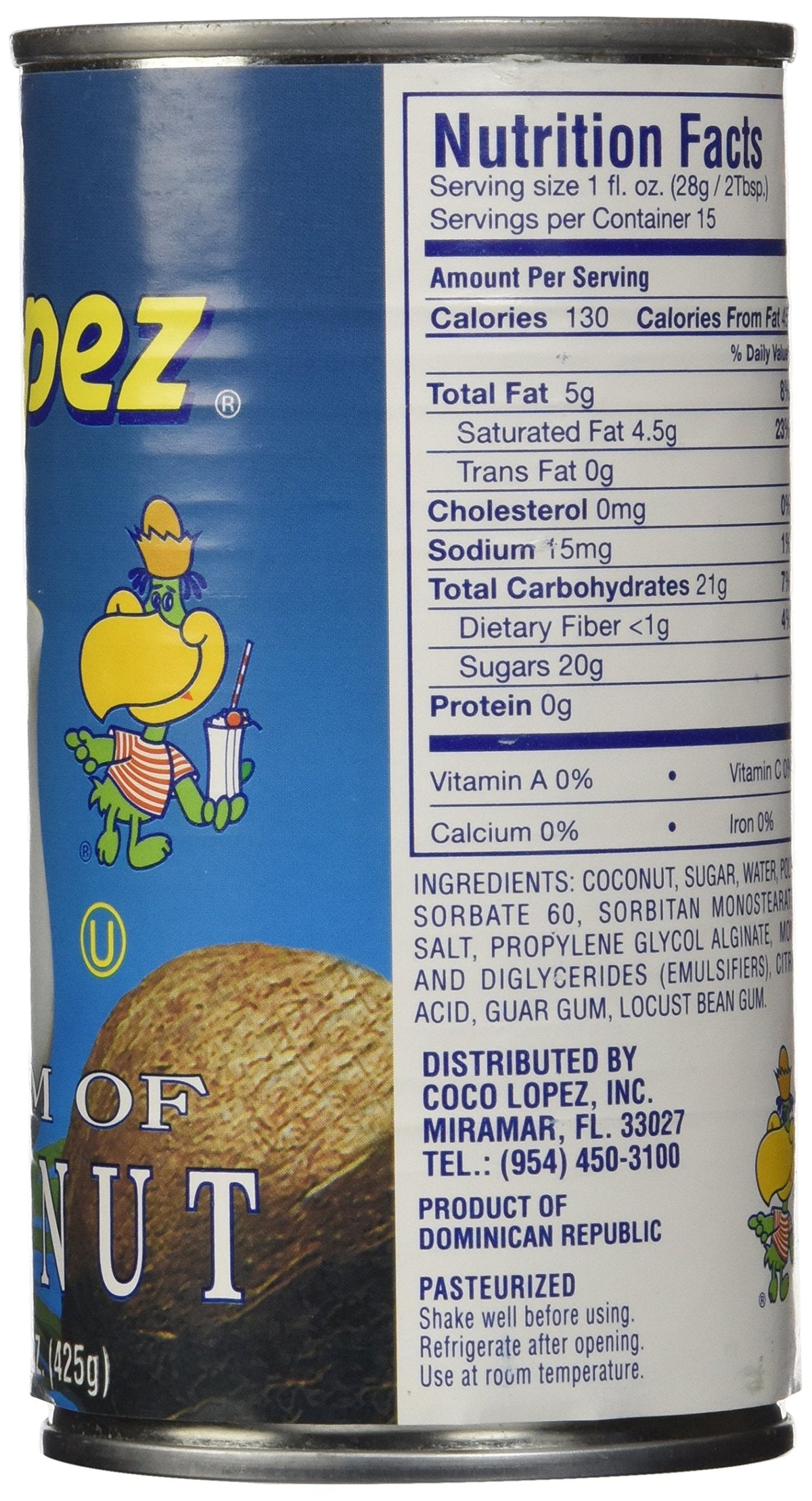 FUFSAWS Coco Lopez Real Cream of Coconut - 15 oz Can (6 Pack) | Authentic Coconut Cream