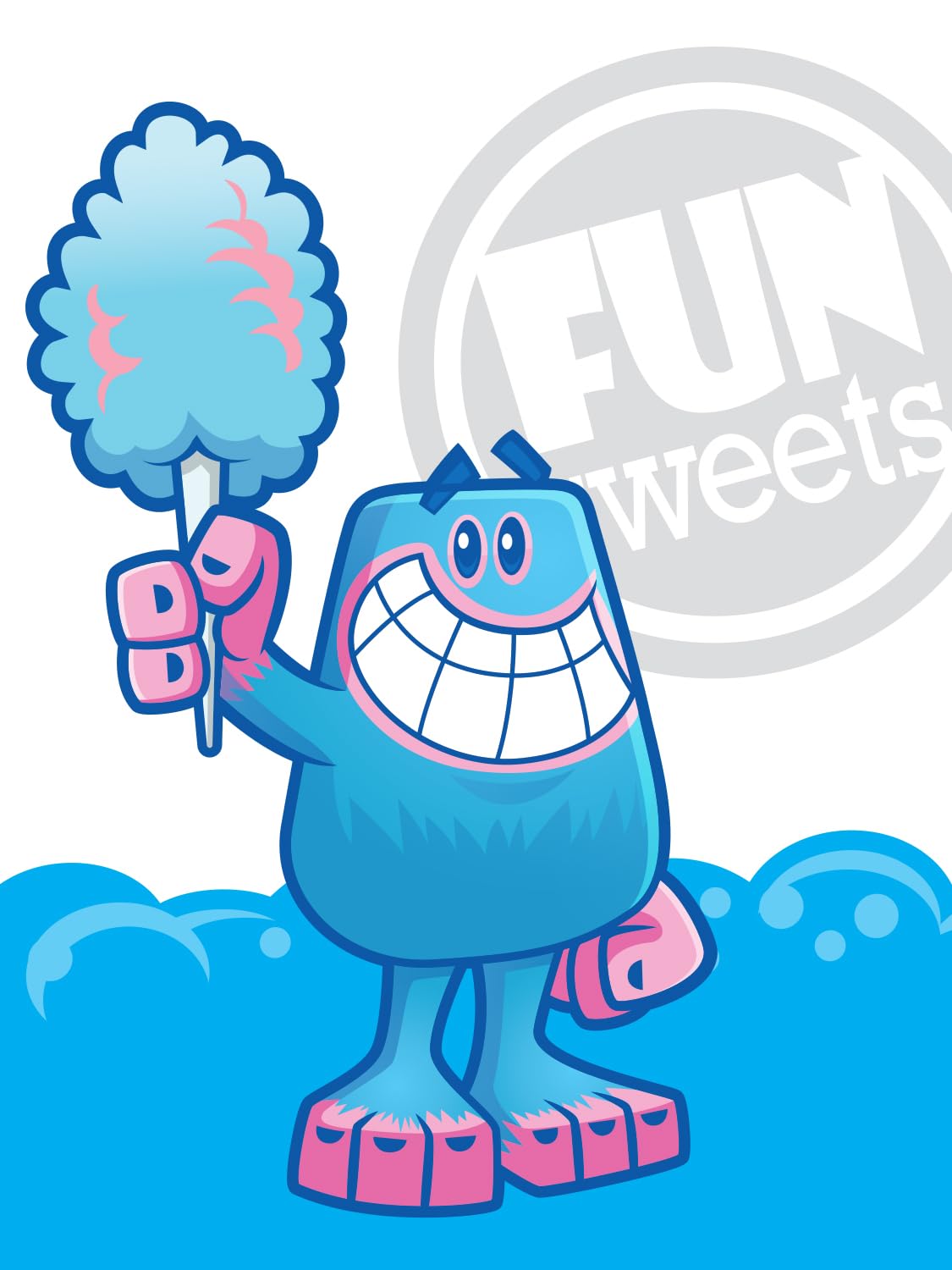 Fun Sweets Cotton Candy 12-Pack – Blue Raspberry & Cherry Swirl 1.5 oz Resealable Tubs for Parties & Easter