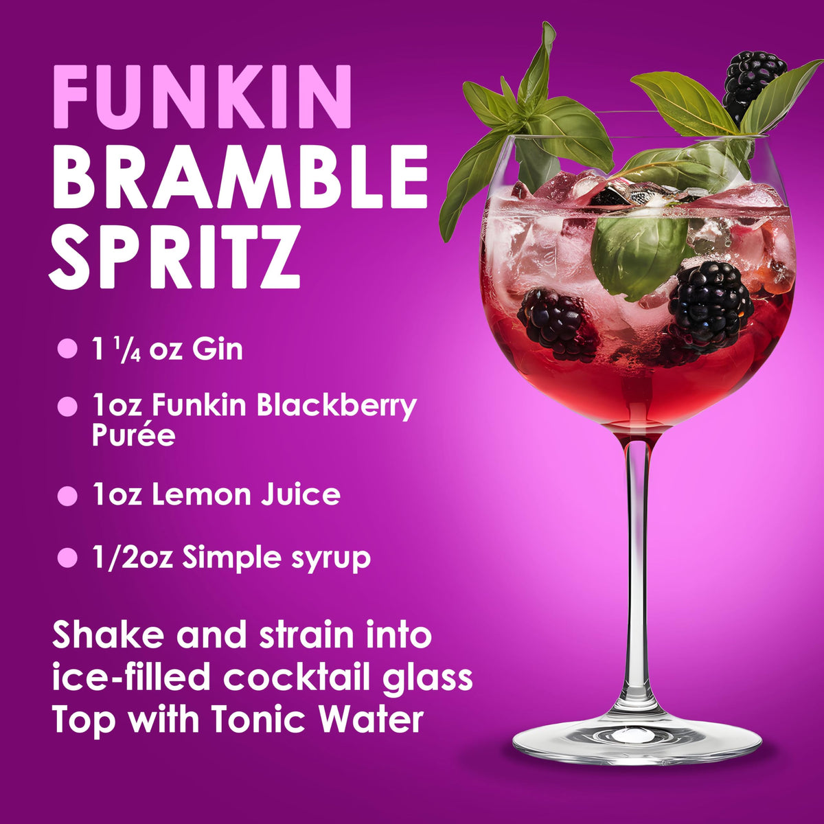 Funkin Fruit Puree Blackberry | Real Fruit, Simple Ingredients for Cocktails & Drinks