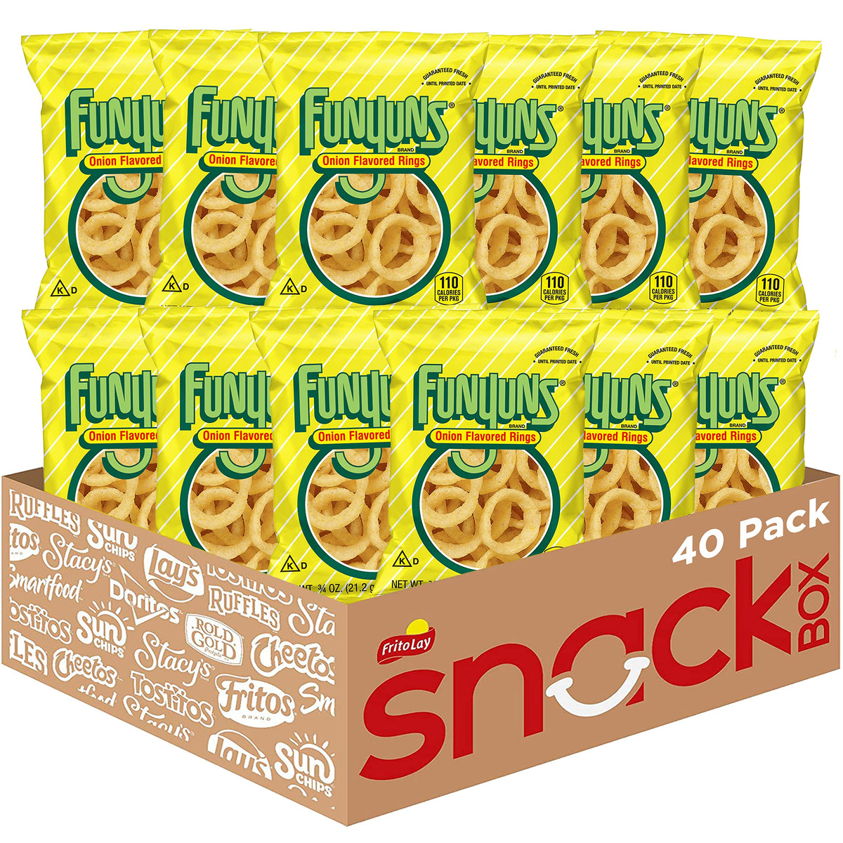 Funyuns Onion Flavored Rings, Original — 0.75 oz Bags (Pack of 40) | Gluten Free & Kosher