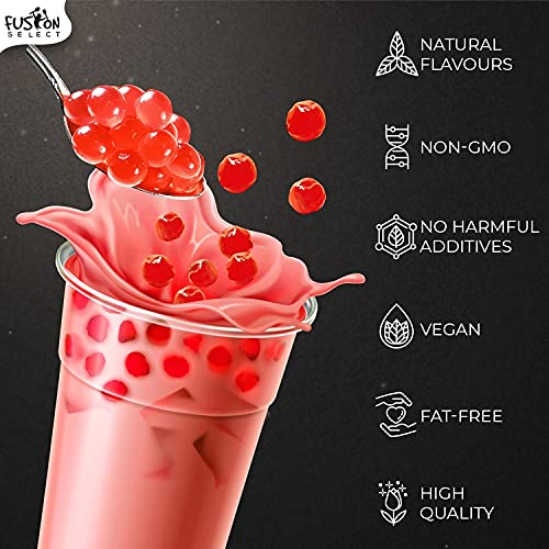Fusion Select Bursting Boba Pearls – Strawberry, Mango & Passion Fruit Toppings for Tea & Snacks