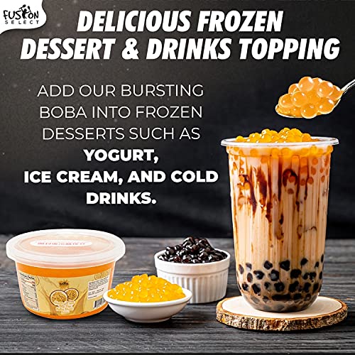 Fusion Select Bursting Boba Pearls – Strawberry, Mango & Passion Fruit Toppings for Tea & Snacks