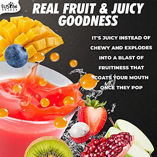 Fusion Select Bursting Boba Pearls – Strawberry, Mango & Passion Fruit Toppings for Tea & Snacks