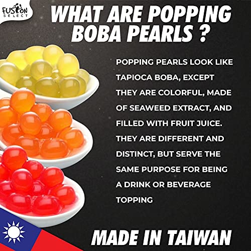 Fusion Select Bursting Boba Pearls – Strawberry, Mango & Passion Fruit Toppings for Tea & Snacks