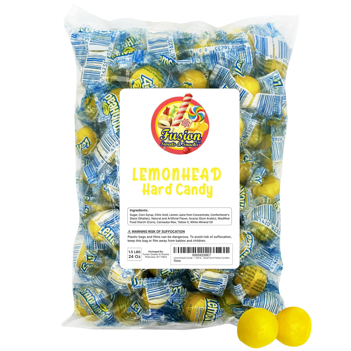 Lemonhead Candy 3lb Bulk Bag – Original Lemon Heads (≈185), Individually Wrapped | Fusion Sweets