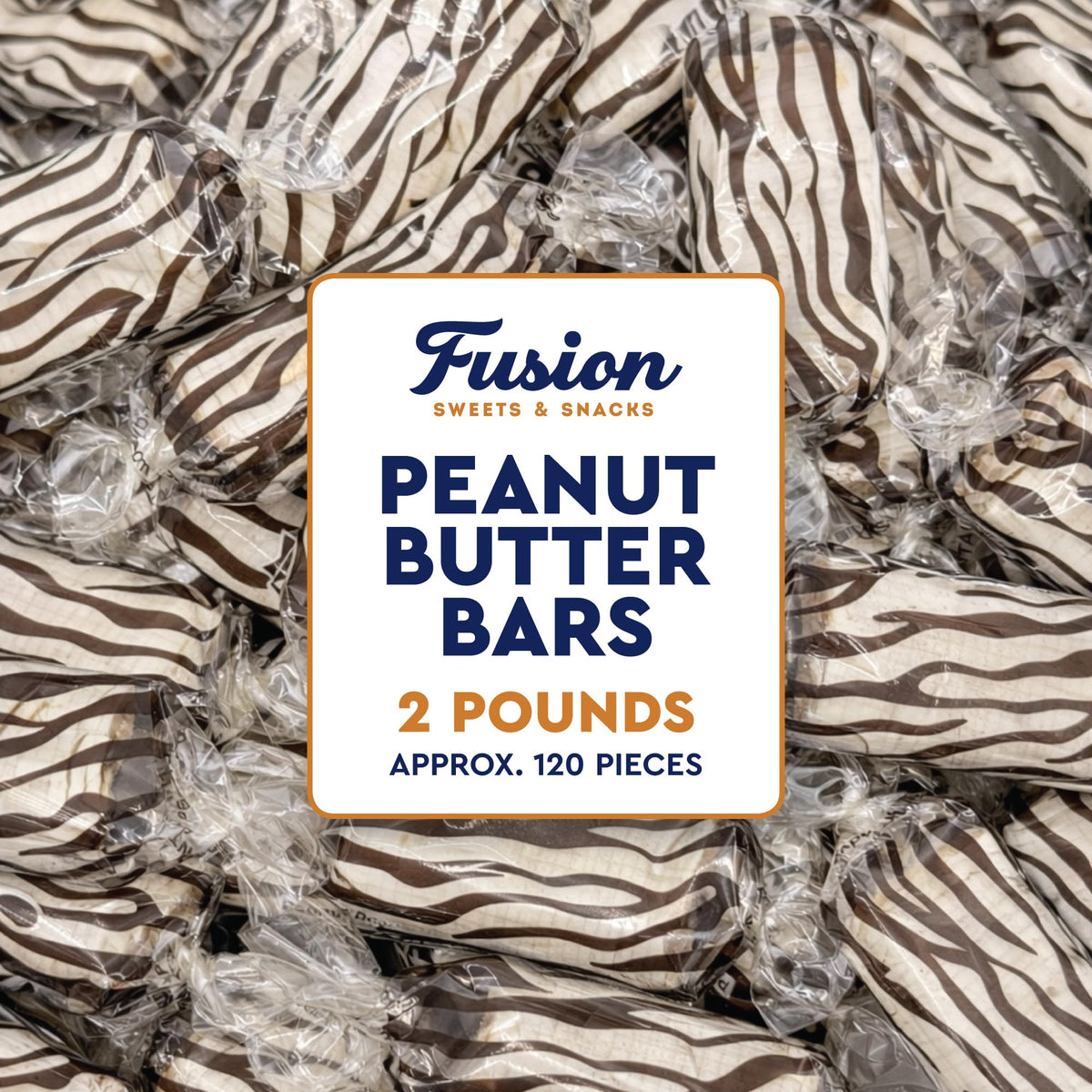 Fusion Sweets Peanut Butter Bars Candy – 2 lb Bulk Bag (Approx 120 Pieces) | Individually Wrapped