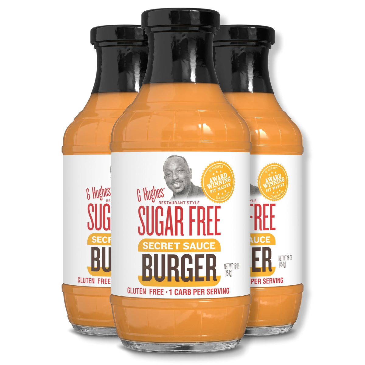 G Hughes Sugar Free Burger Secret Sauce - Gluten Free, 3-Pack, 16 oz