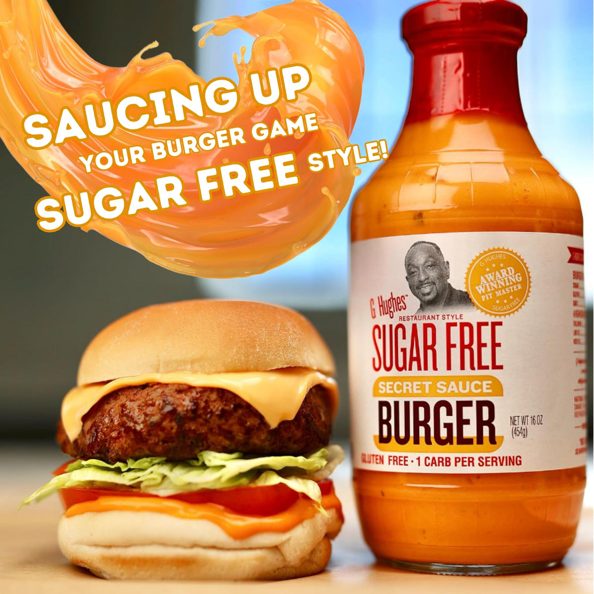 G Hughes Sugar Free Burger Secret Sauce - Gluten Free, 3-Pack, 16 oz