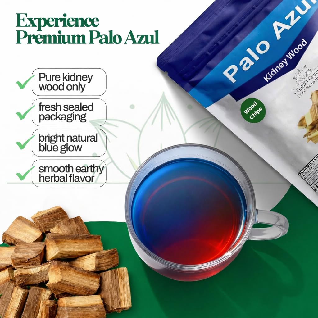 Gabio Green Palo Azul Tea Kidneywood – 1 lb Blue Stick Traditional Mexican Infusion