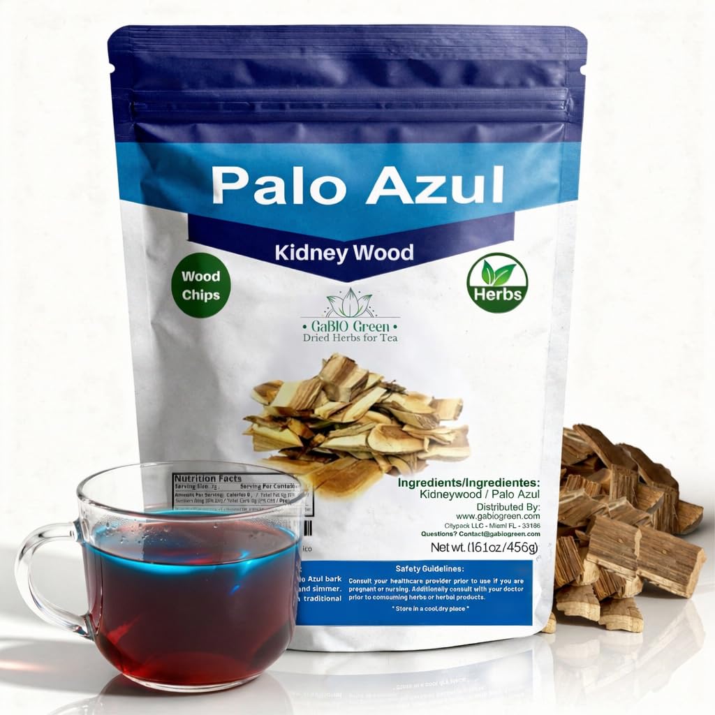 Gabio Green Palo Azul Tea Kidneywood – 1 lb Blue Stick Traditional Mexican Infusion