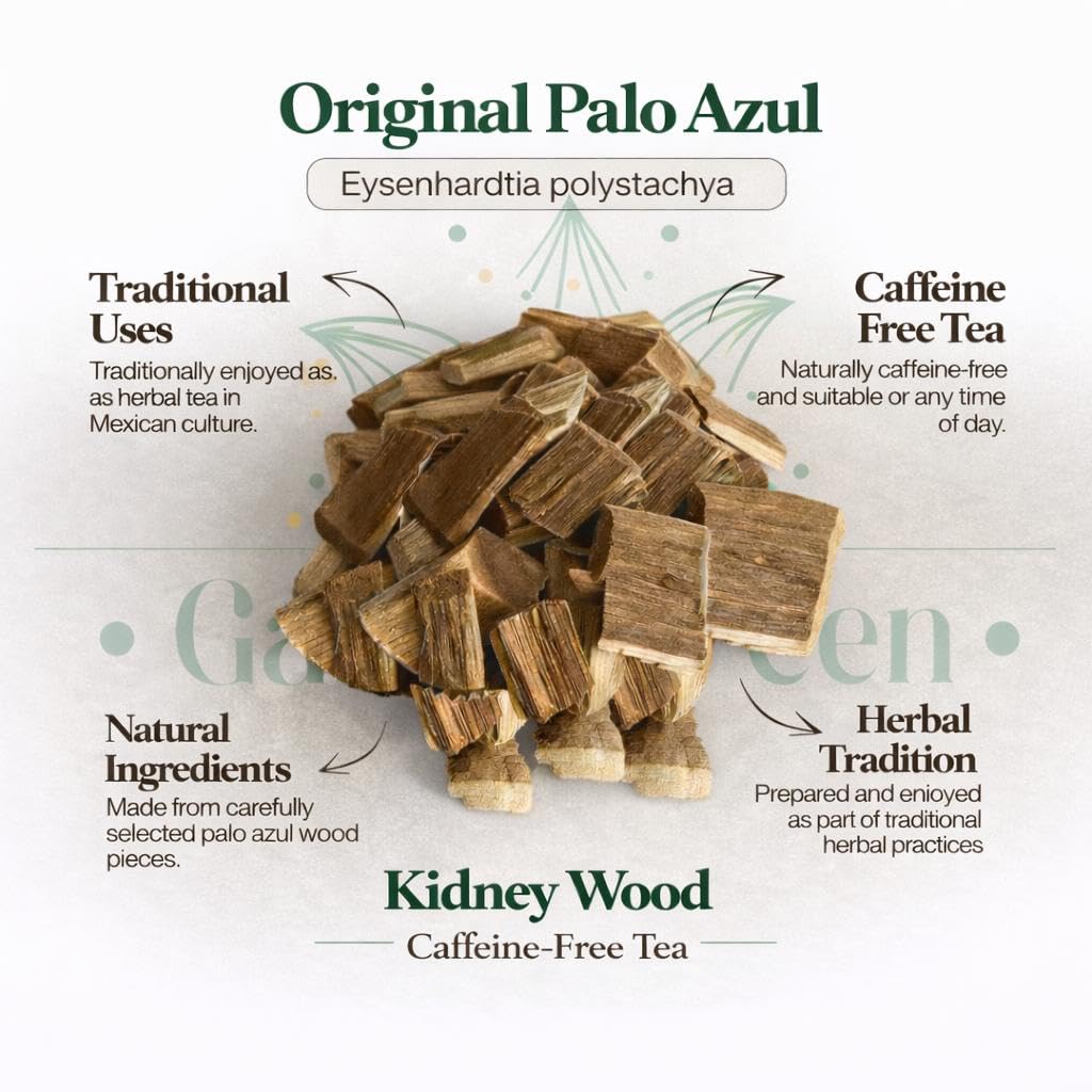 Gabio Green Palo Azul Tea Kidneywood – 1 lb Blue Stick Traditional Mexican Infusion