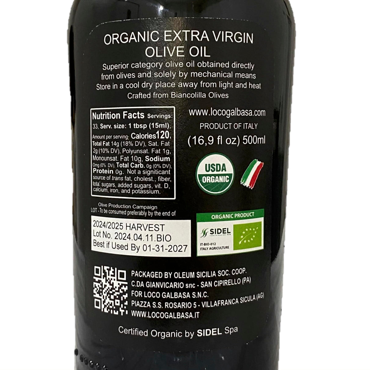 Galbasa Organic Olive Oil – Sicilian Extra Virgin, First Cold Pressed