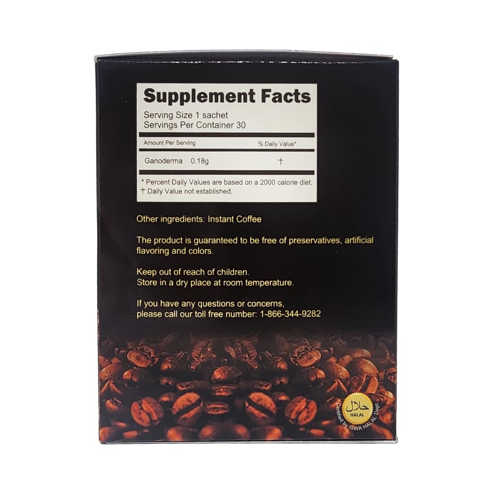 Ganoderma Reishi Coffee Mix – 2-in-1 Instant Mushroom Coffee, No Sugar Added, Pack of 4