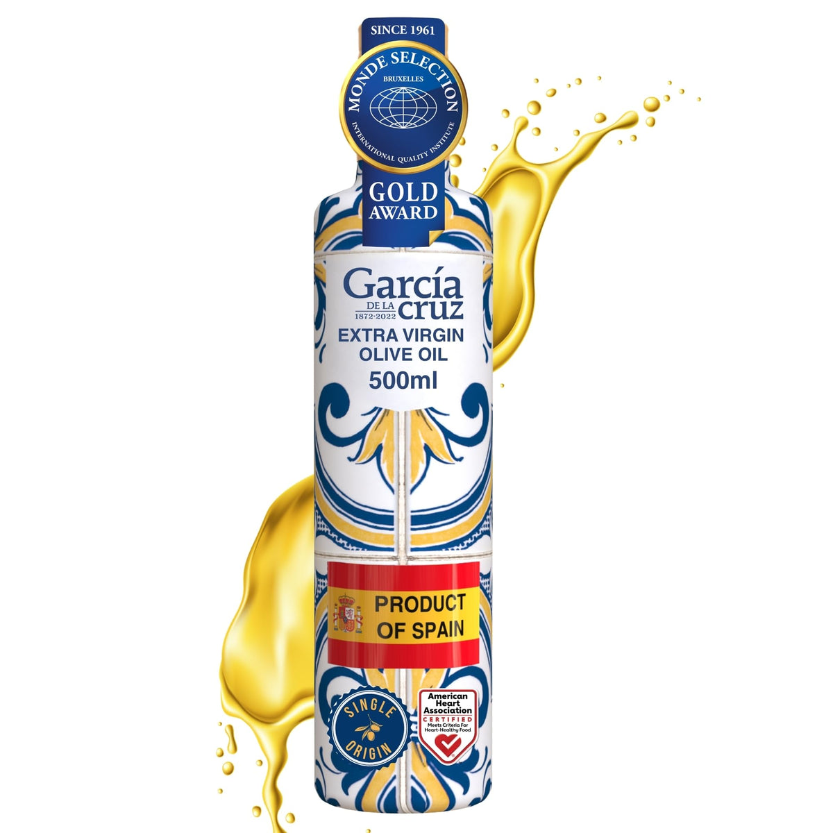 García DE LA Cruz 1872 Organic Extra Virgin Olive Oil – Premium Spanish EVOO from Montes de Toledo