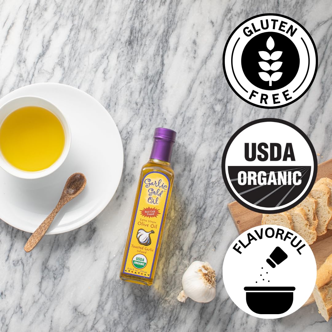Garlic Gold Organic Garlic-Infused Extra Virgin Olive Oil — 2-Pack (250 mL)
