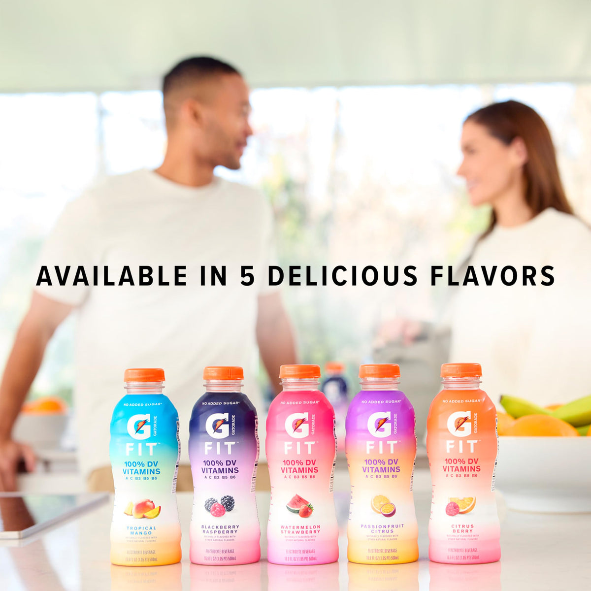 Gatorade Fit Electrolyte Beverage — Real Hydration, No Added Sugar, Tropical Mango (12x16.9 oz)