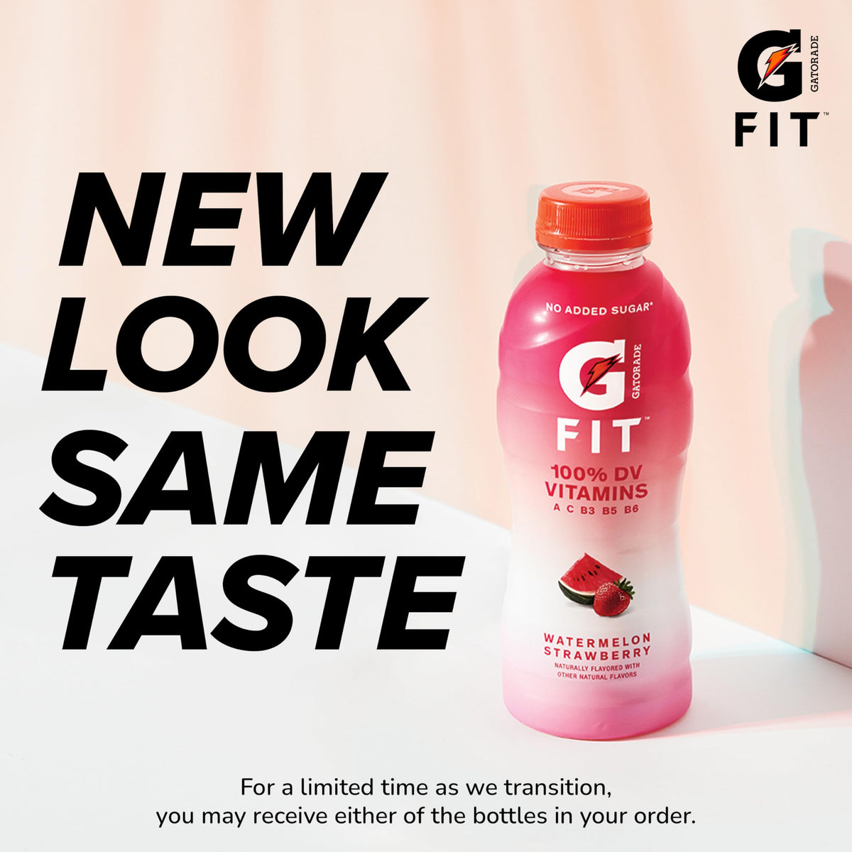 Gatorade Fit Electrolyte Beverage – Watermelon Strawberry, 16.9 oz Bottle Pack (12)