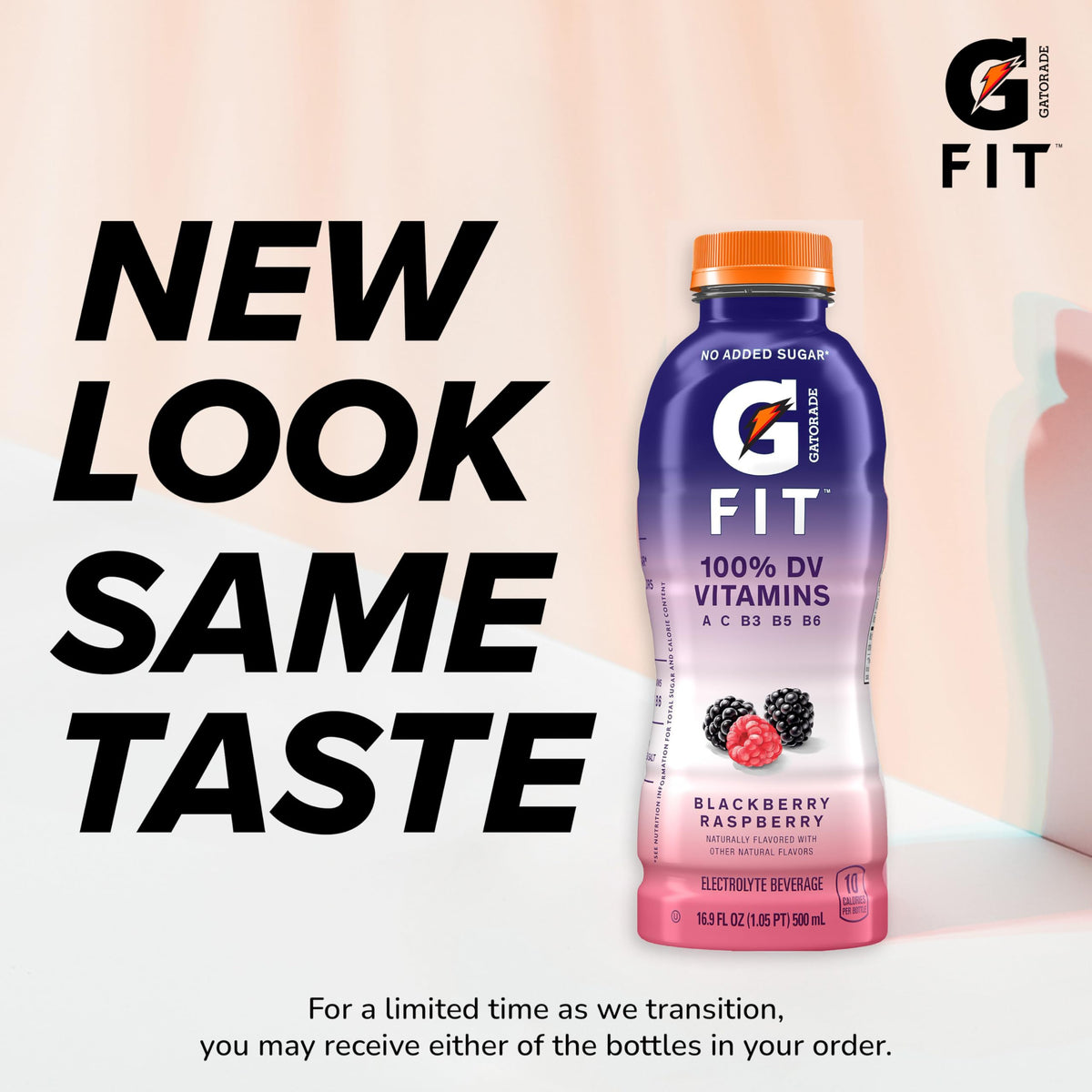 Gatorade Fit Electrolyte Beverage — Blackberry Raspberry, 16.9 oz Bottles (12 Pack) | Real Hydration