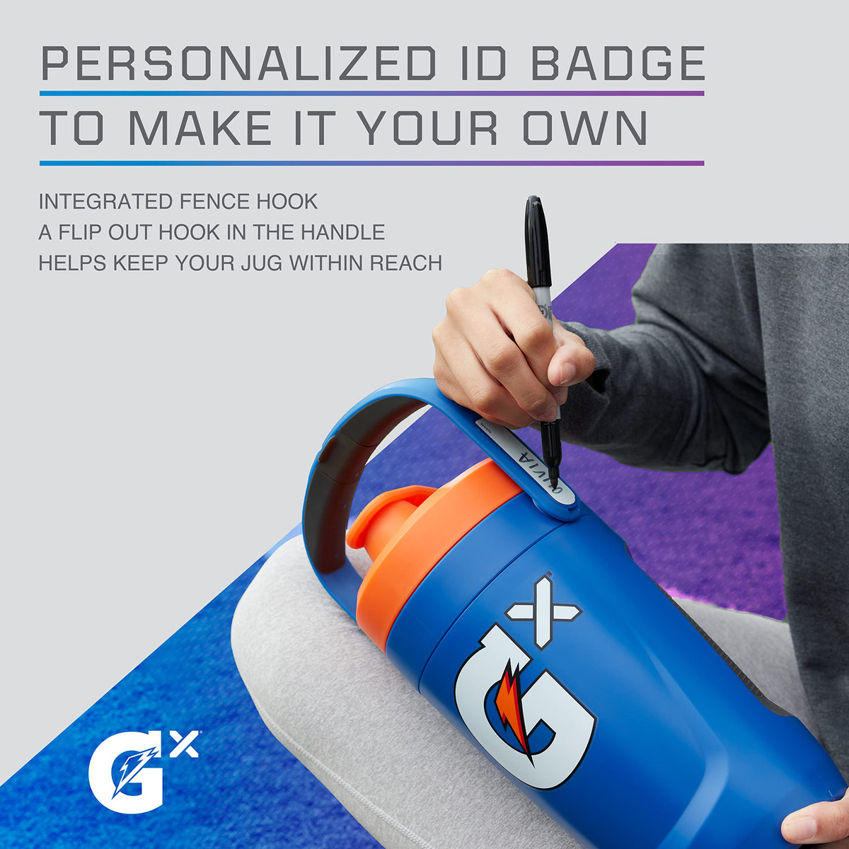 Gatorade Gx Performance Jug 64oz – Leakproof, Non-Slip Grip, Navy