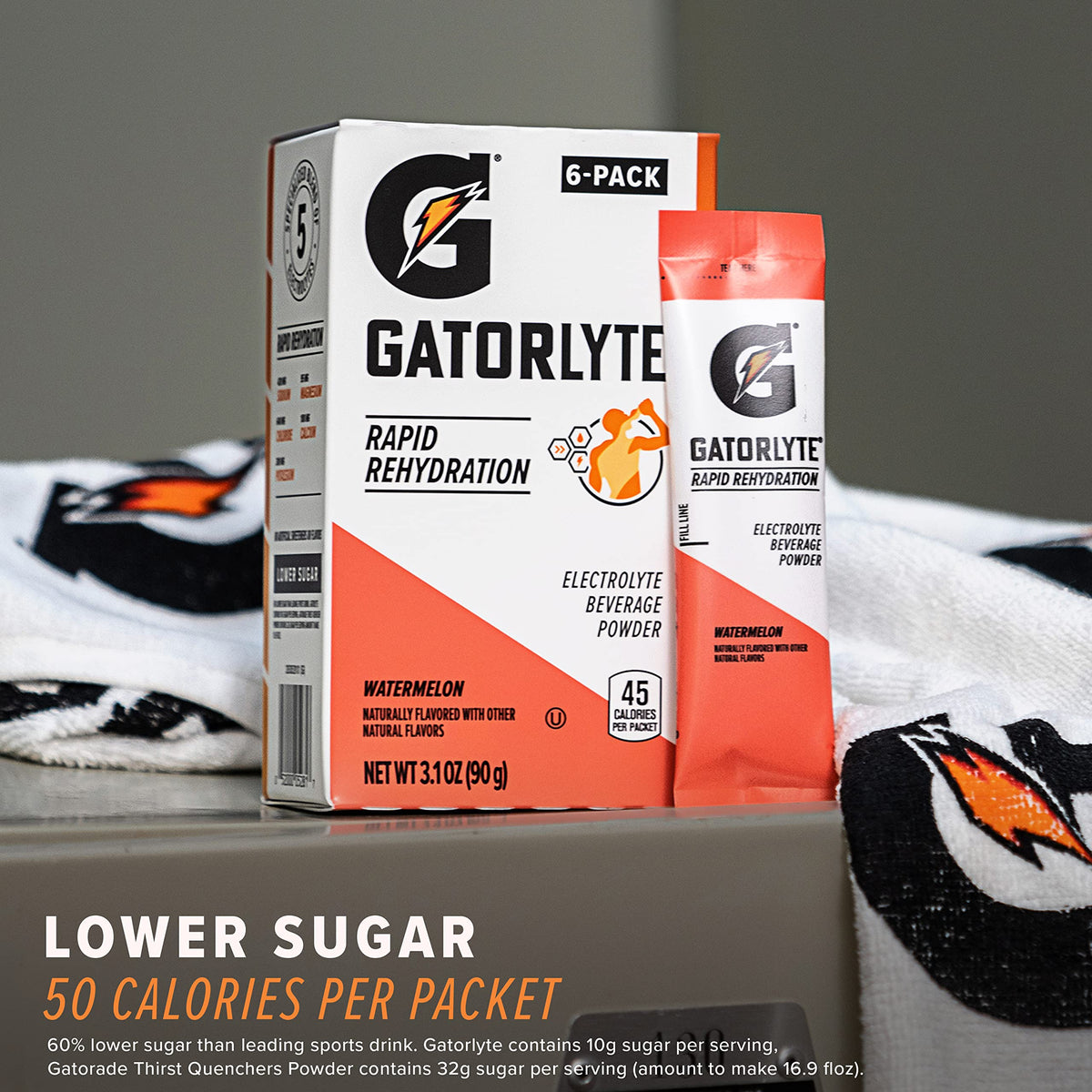 Gatorlyte Orange Powder – 48 Sticks, Makes 20 Fl Oz, Rapid Rehydration