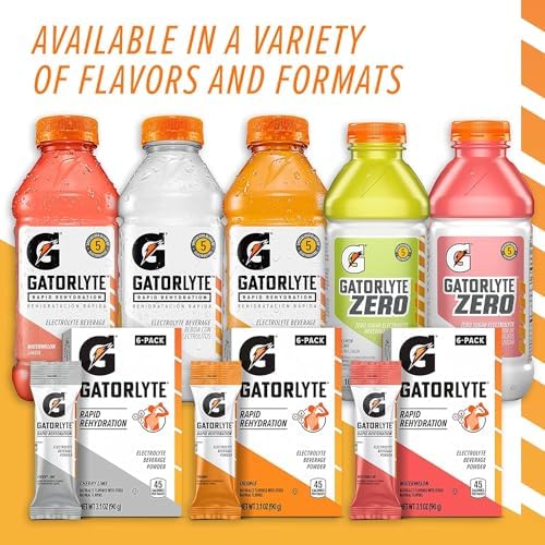 Gatorlyte Zero Rehydration Electrolyte Drink – 12 Pack, 20 fl oz Bottles, 3 Flavor Variety, Zero Sugar