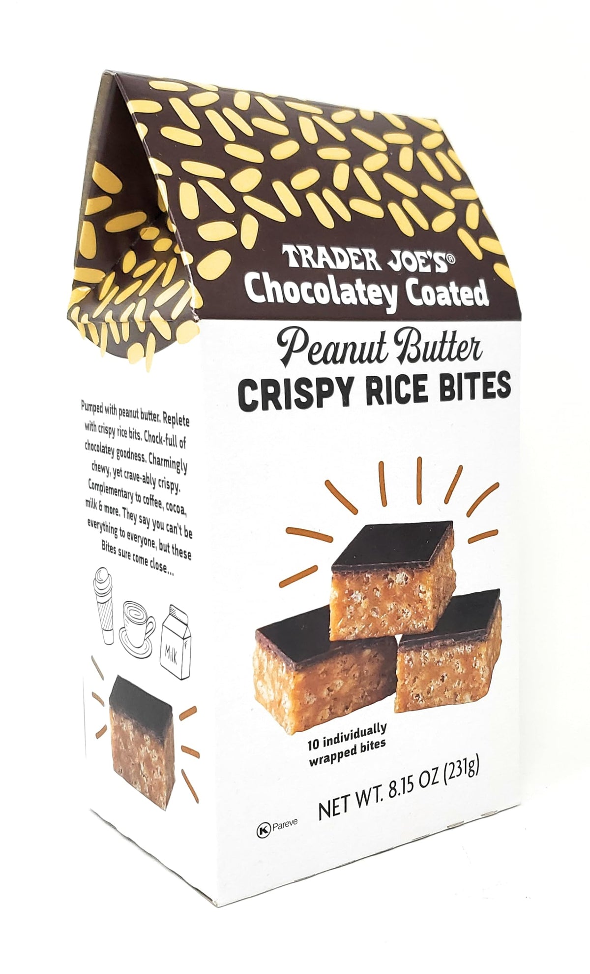 Geakv Chocolatey Coated Peanut Butter Crispy Rice Bites – 2-Pack (8.15 oz / 231 g each)
