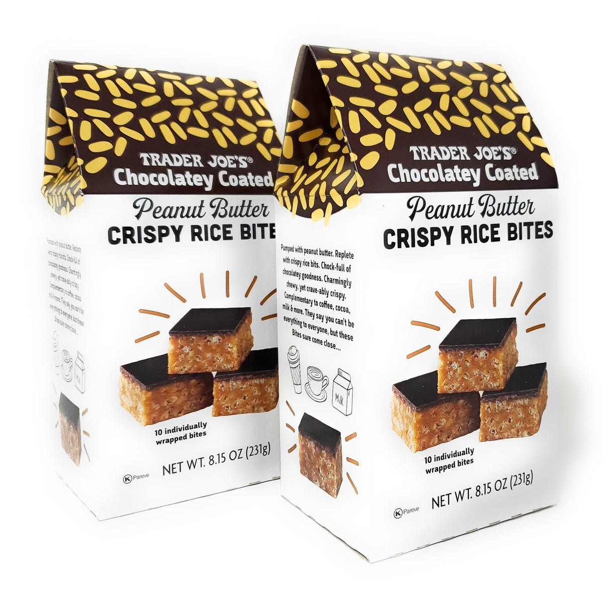Geakv Chocolatey Coated Peanut Butter Crispy Rice Bites – 2-Pack (8.15 oz / 231 g each)