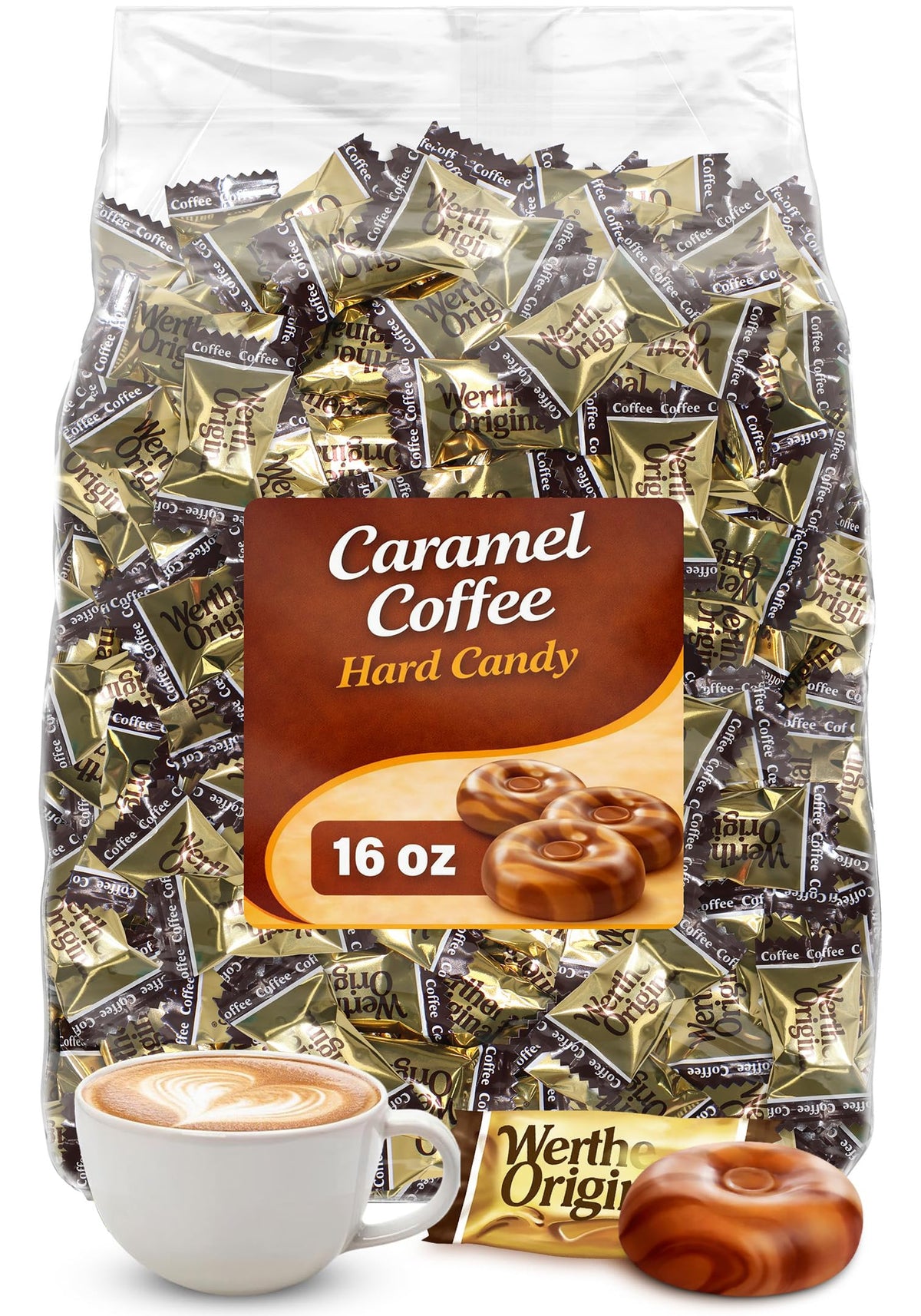 GEEOOLLAH Hard Caramel Coffee Candy – 1lb, Individually Wrapped