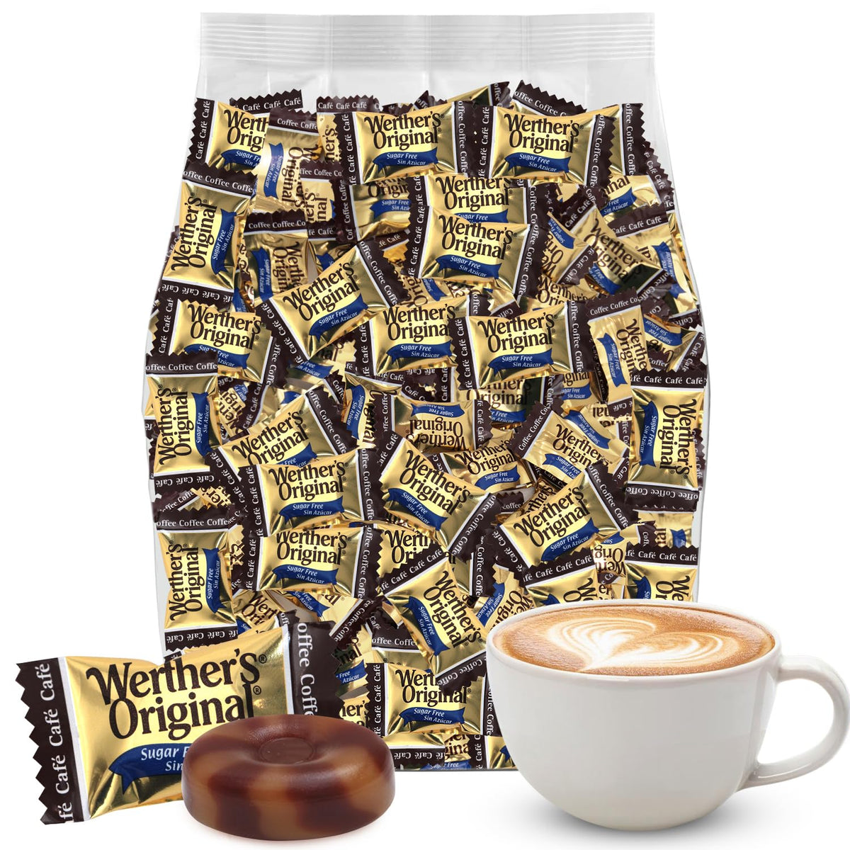 GEEOOLLAH Werther's Original Sugar Free Coffee Caramel Candy – Individually Wrapped