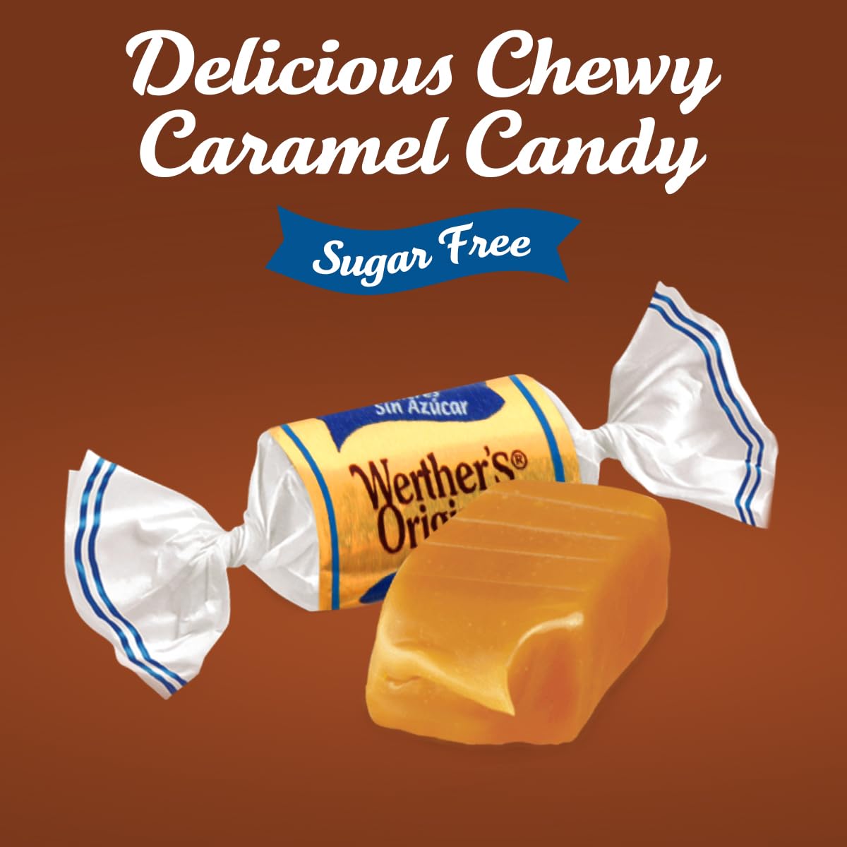 GEEOOLLAH Werther's Original Sugar Free Caramel Candy, 1lb – Creamy Melt, Guilt-Free Treat