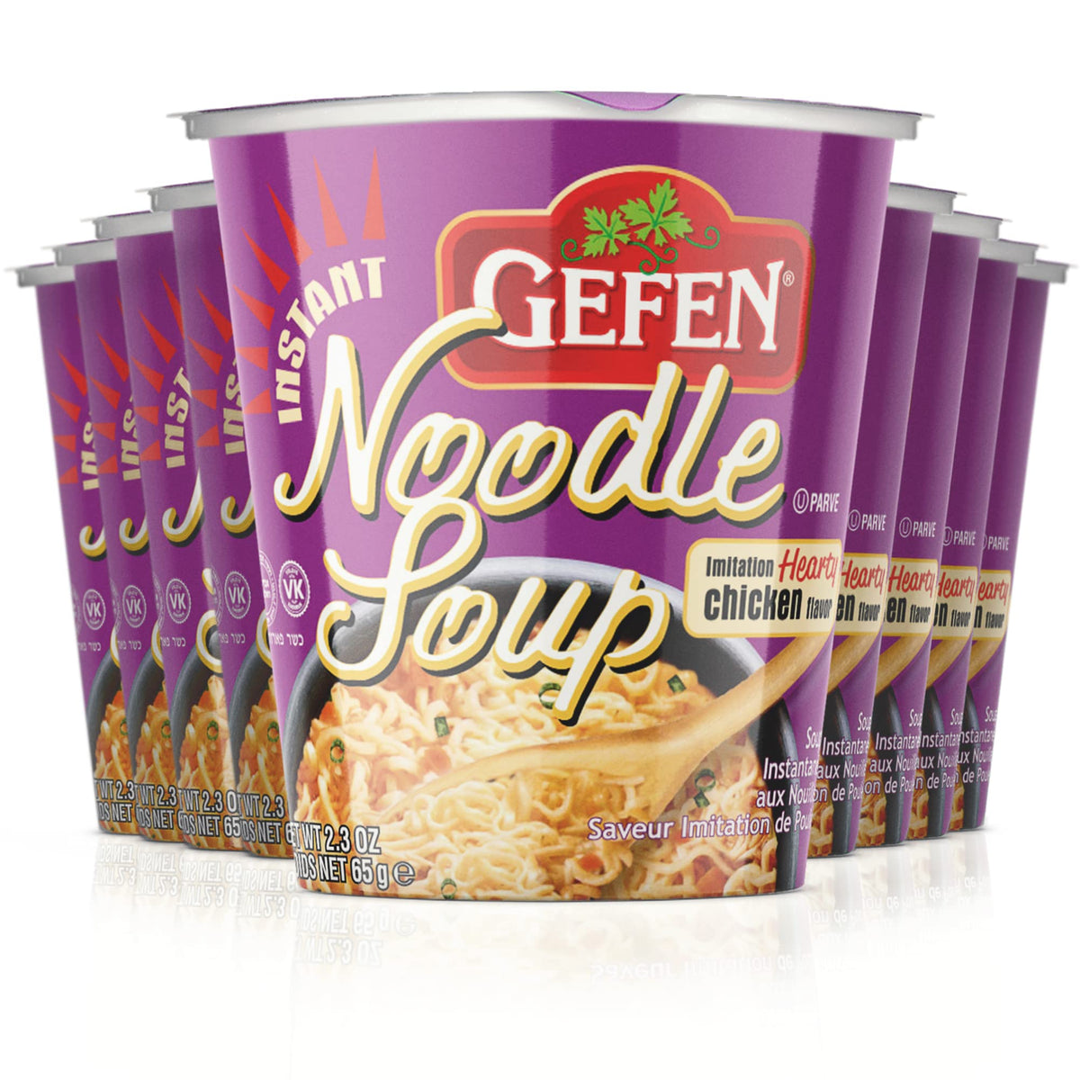 Gefen Instant Noodle Soup Cup – Hearty Chicken, 12-Pack, Fat Free